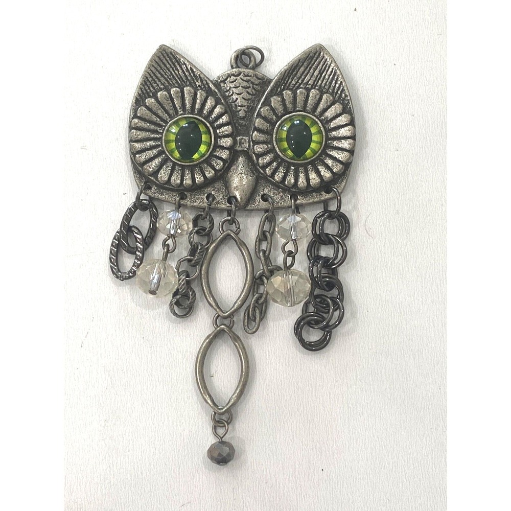 Vintage Owl Necklace Pendant Retro Costume Jewelry